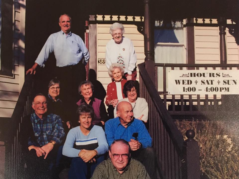 Rocklin Historical Society members pose in front of the museum after it opened in 2002. Standing are Dr. Jim Carlson and Dorothy LaBudde. Seated, from left, are Barbara Chapman, Gaynor Morgan, Ronna Davis and Karen Locke. In front are Gene Johnson, Kathy Nippert and Roy Ruhkala. Man in front is unidentified.